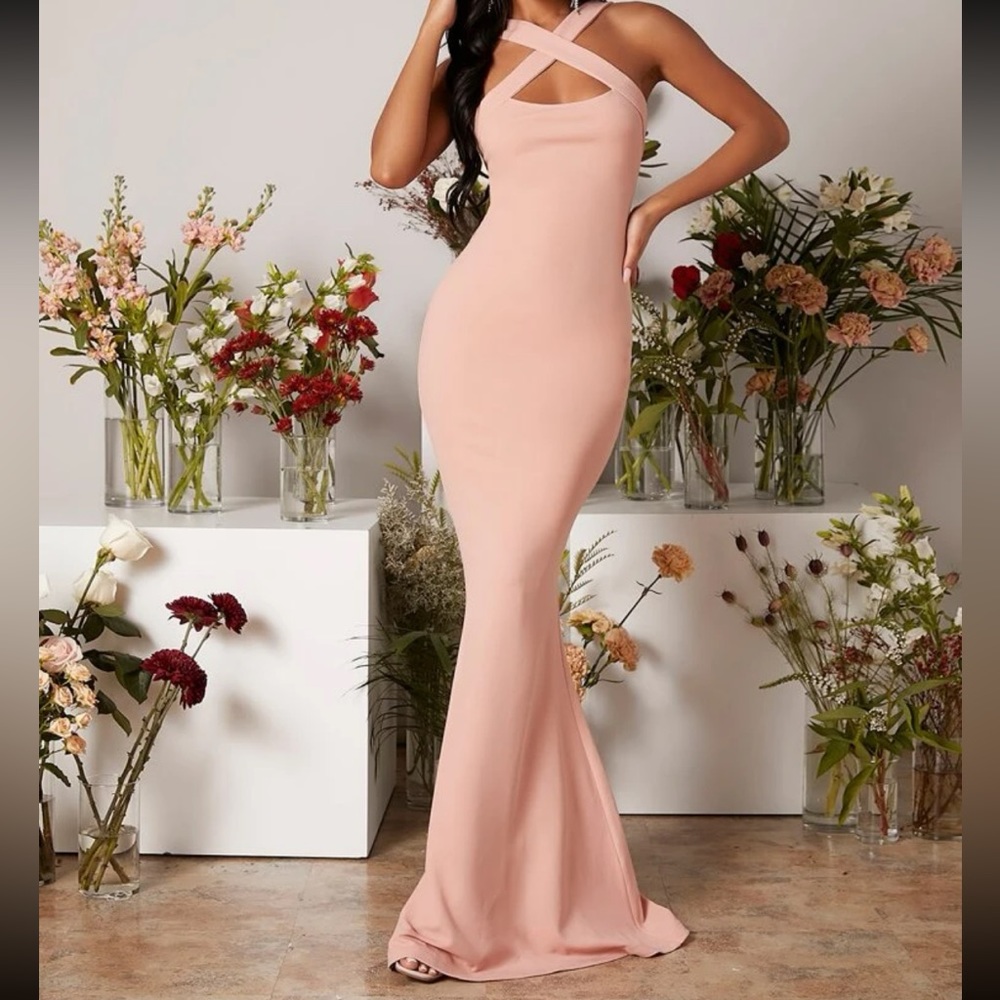 Belle Crisscross Front Mermaid Hem Dress